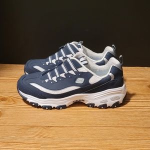 Skechers D'Lites memory foam slip-on zipper shoes womens size 10 sneakers